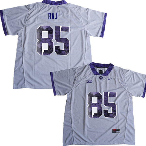 Men #85 Niven Raj TCU Horned Frogs College Football Jerseys Sale-White - Click Image to Close